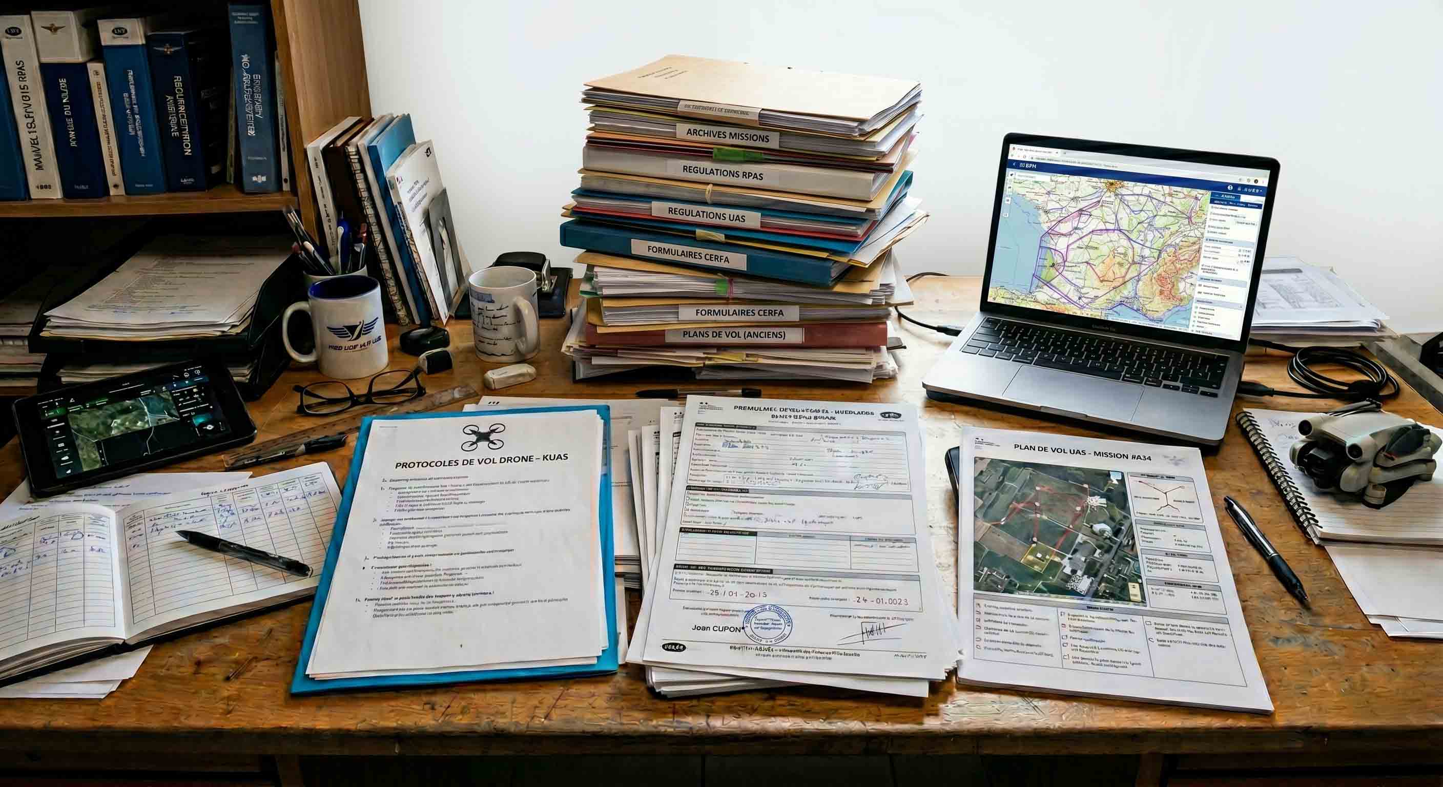 Télépilote en préparation de mission
